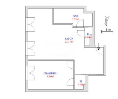 Appartement - 38 m² - 2 pièces