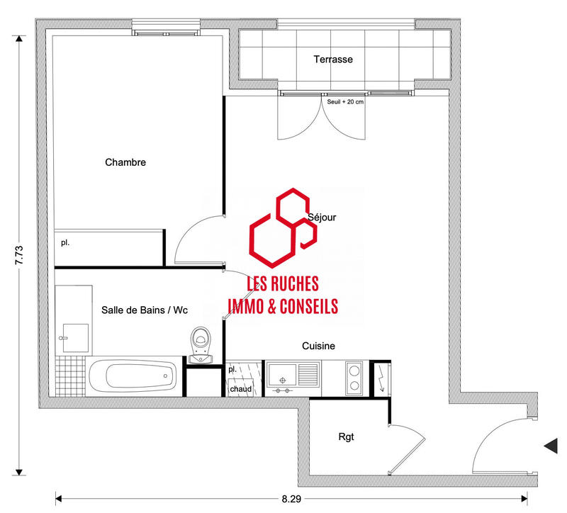 Appartement - 44 m² - 2 pièces