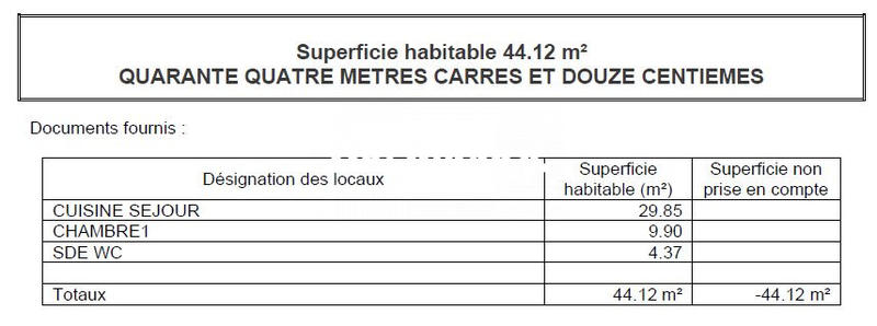 Appartement - 44 m² - 2 pièces