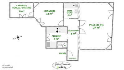 Appartement - 66 m² - 3 pièces