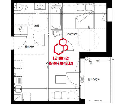 Appartement - 40 m² - 2 pièces