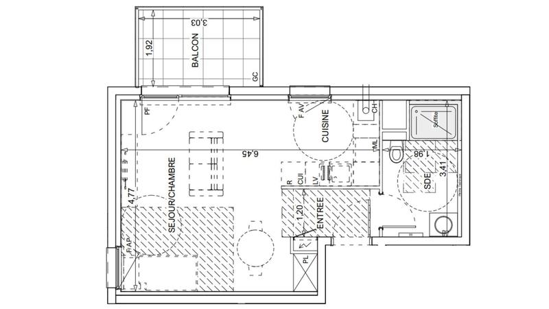 Appartement - 34 m² - 1 pièce