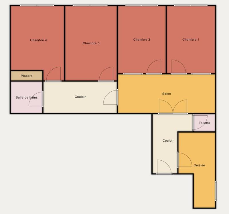 Chambre - 19 m² - 4 pièces