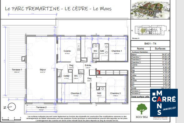 Appartement - 182 m² - 4 pièces