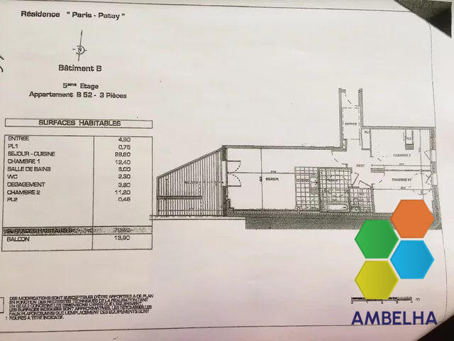 Appartement - 70 m² - 3 pièces