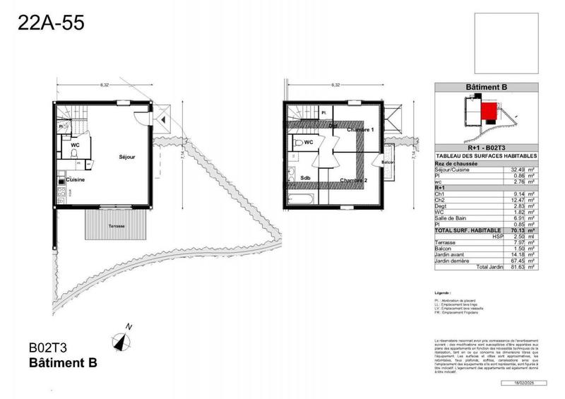 Maison - 70 m² - 3 pièces