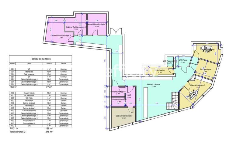 Bureau - 237 m² - 8 pièces