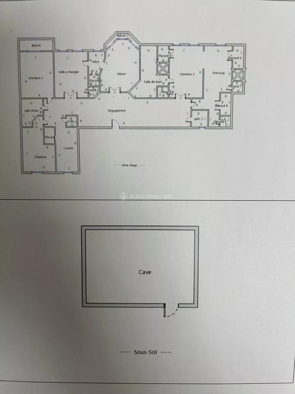 Appartement - 160 m² - 7 pièces