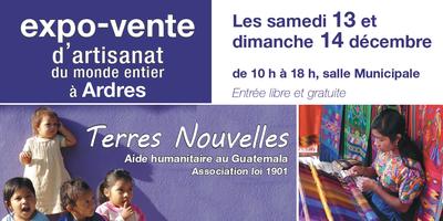 Terres Nouvelles expo vente d'artisanat à Ardres les 14 et 15 décembre 2024