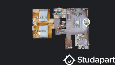 Chambre - 10 m² - 1 pièce