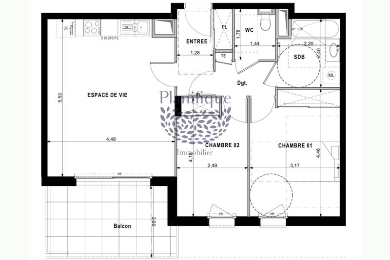 Appartement - 63 m² - 3 pièces