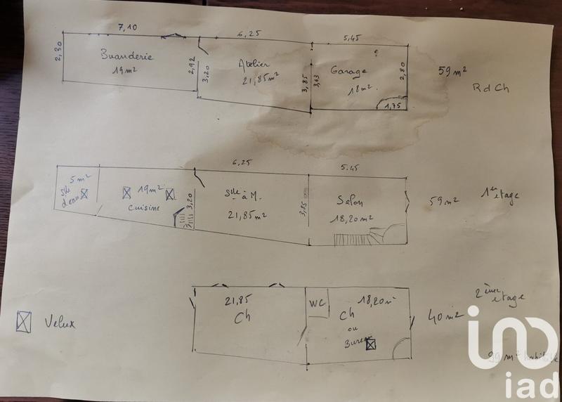 Maison de ville - 115 m² - 6 pièces