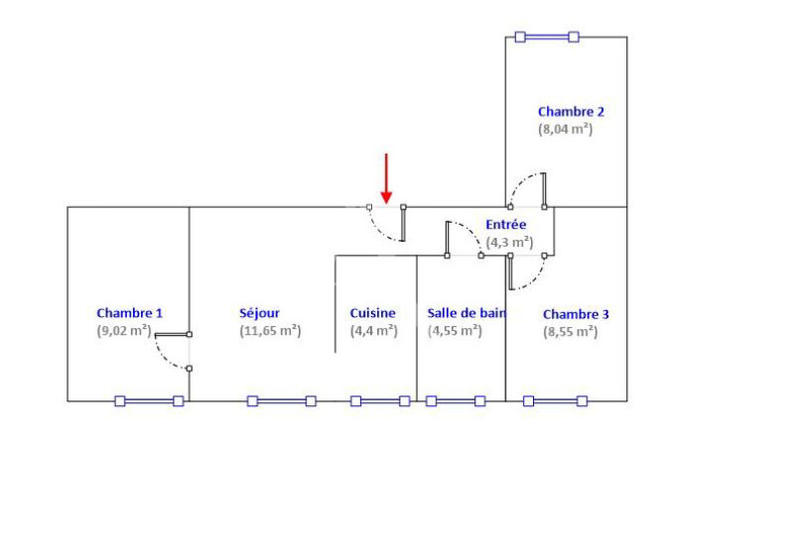Appartement - 51 m² - 3 pièces