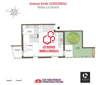 Appartement - 48 m² - 2 pièces