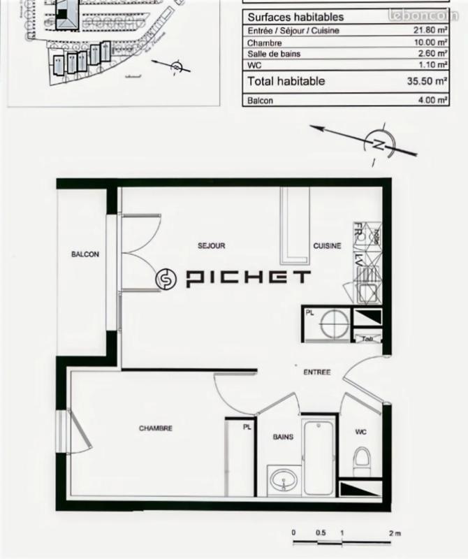Appartement - 35 m² - 2 pièces