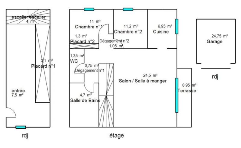 Appartement - 73 m² - 3 pièces