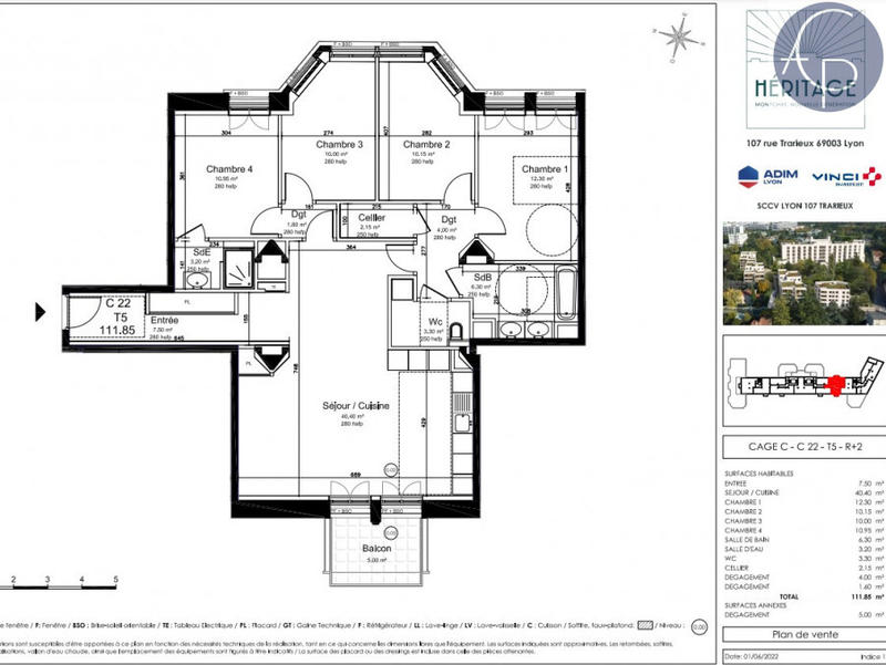 Appartement - 112 m² - 5 pièces