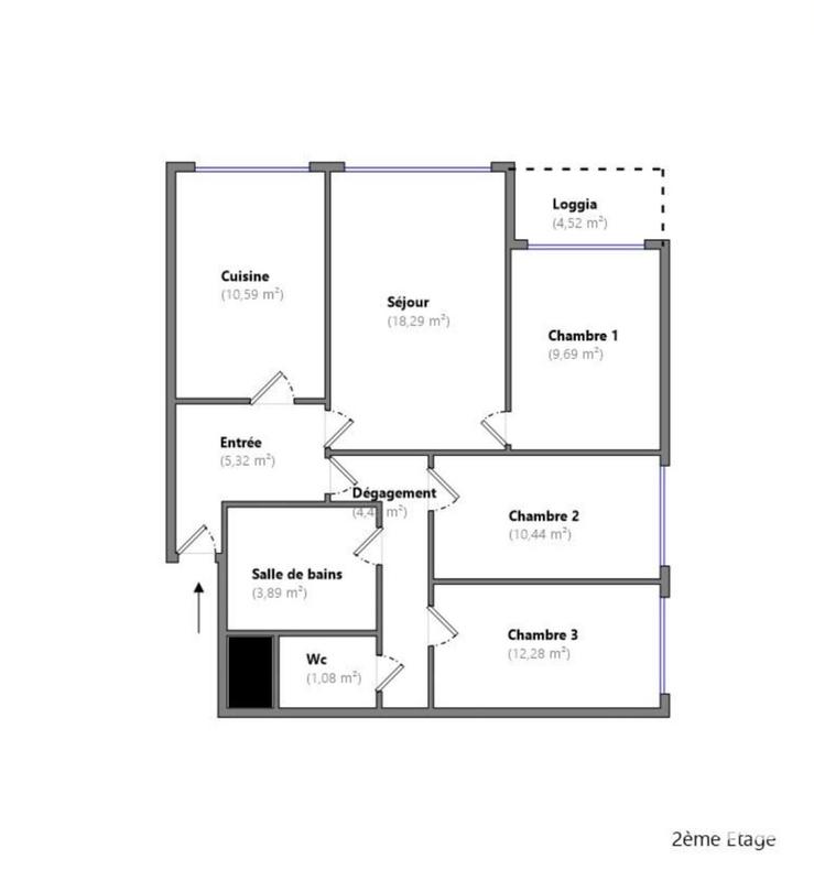 Appartement - 76 m² - 4 pièces