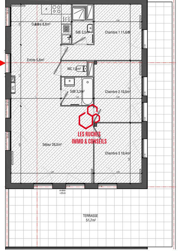 Appartement - 83 m² - 4 pièces