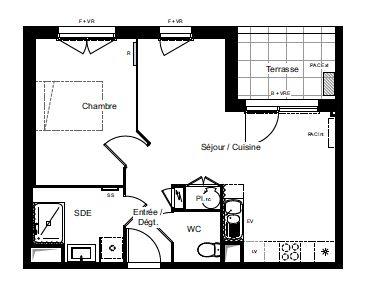 Appartement - 45 m² - 2 pièces