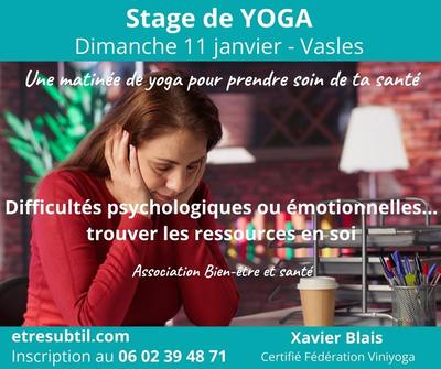 Stage Yoga - Difficultés psychologiques ou émotionnelles