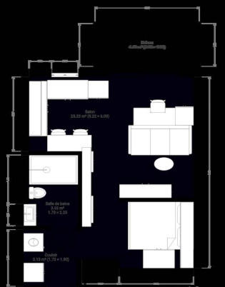 Studio - 32 m² - 1 pièce