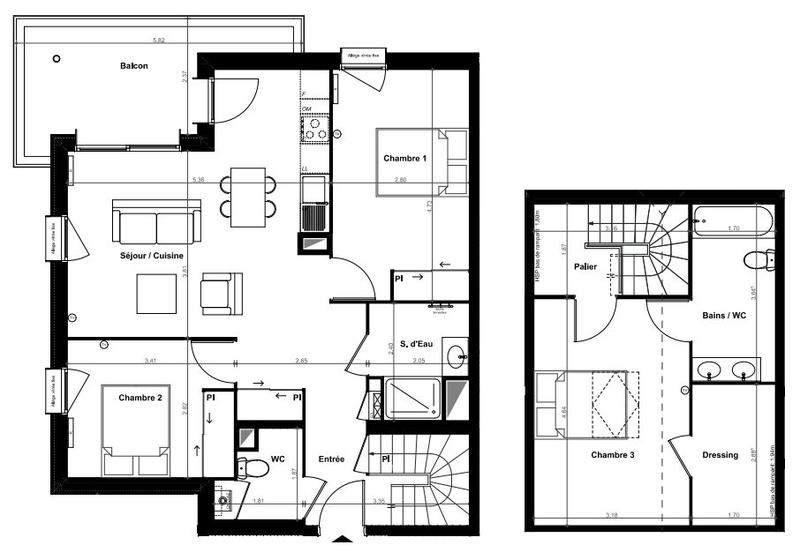 Appartement - 92 m² - 4 pièces