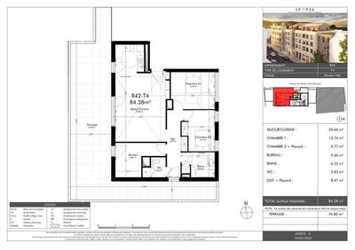 Appartement - 84 m² - 4 pièces