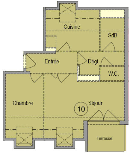 Appartement - 47 m² - 2 pièces