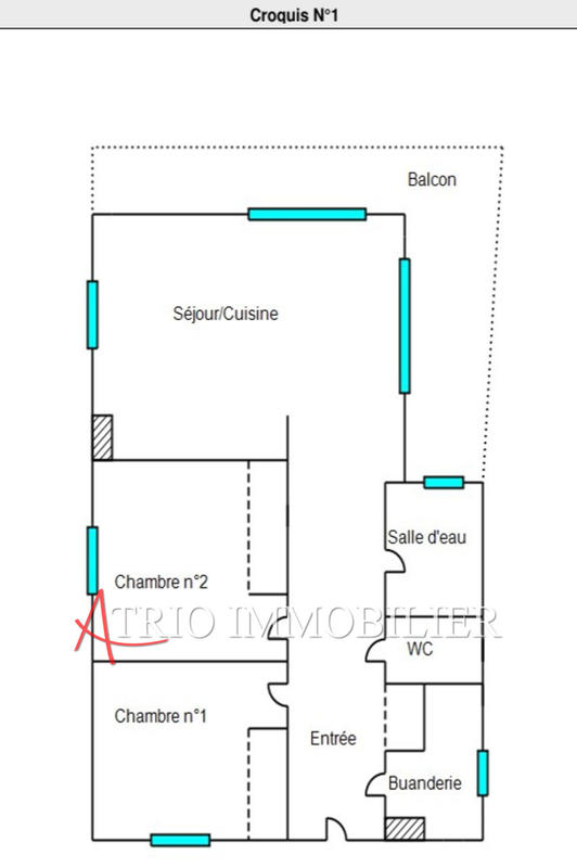 Appartement - 60 m² - 3 pièces