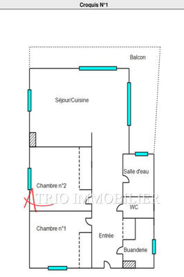 Appartement - 60 m² - 3 pièces