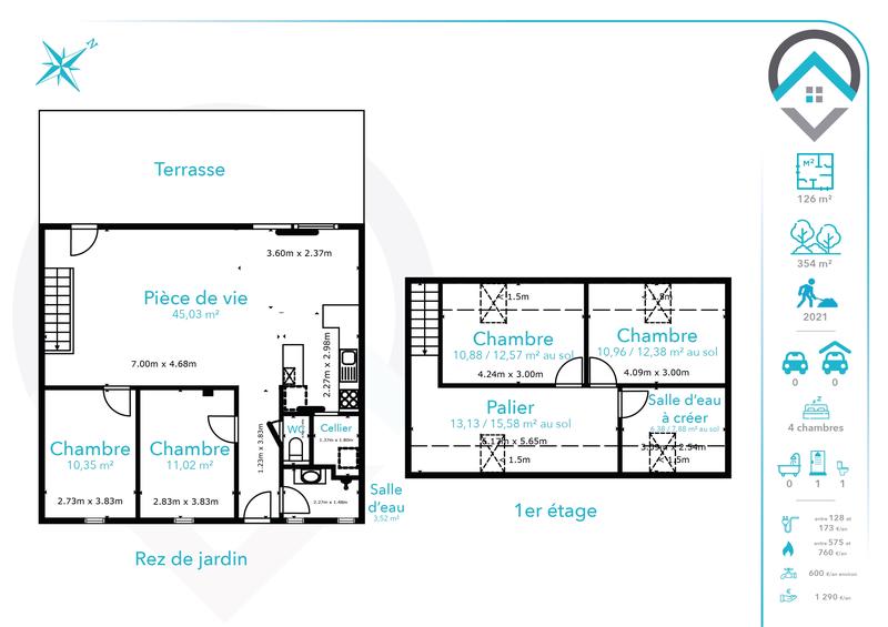 Maison - 126 m² - 6 pièces