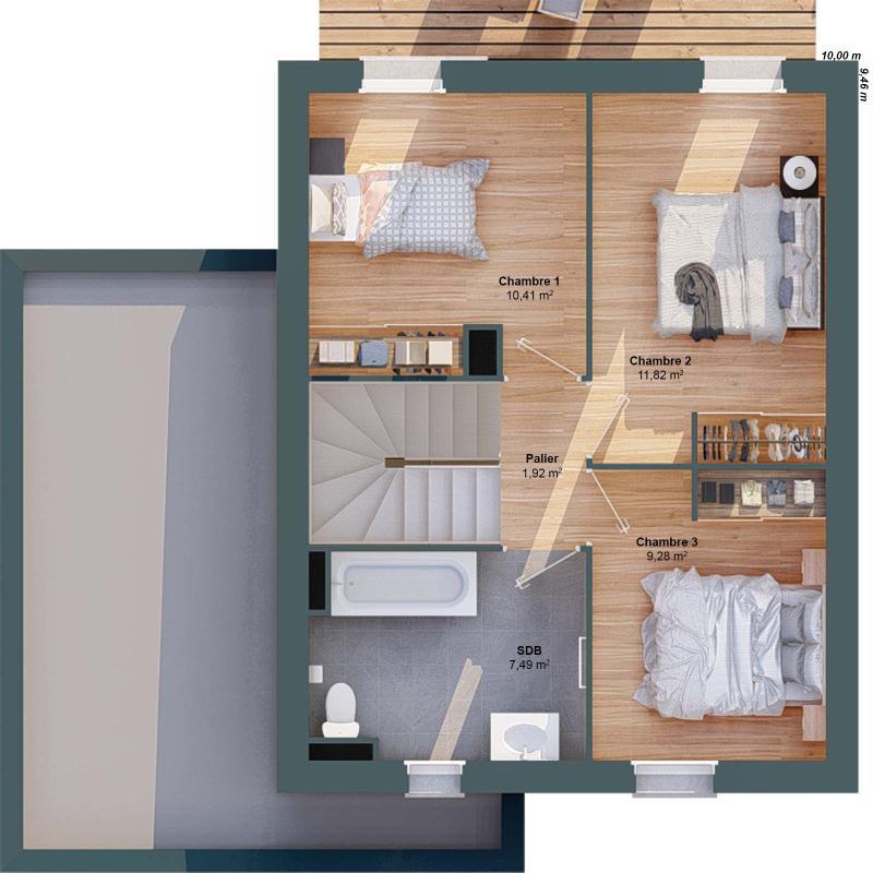 Maison - 84 m² - 5 pièces