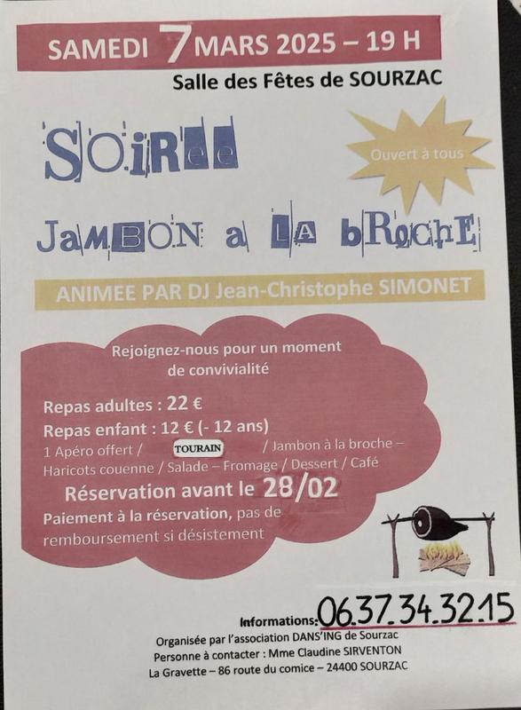Repas Jambon à la Broche et Soirée dansante