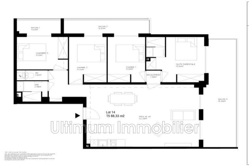 Appartement - 88 m² - 5 pièces