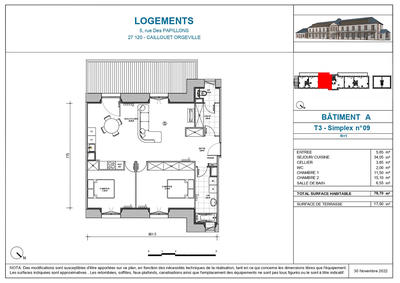 Appartement - 79 m² - 3 pièces