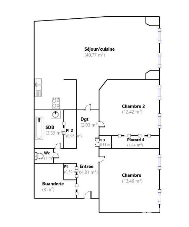 Appartement - 84 m² - 3 pièces