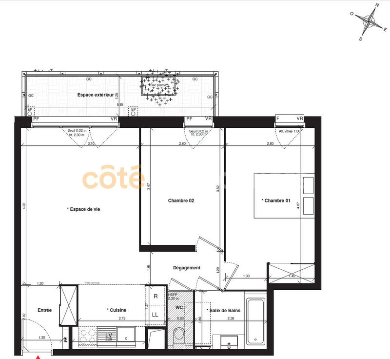 Appartement - 58 m² - 3 pièces