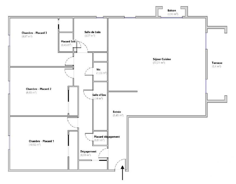 Appartement - 83 m² - 4 pièces