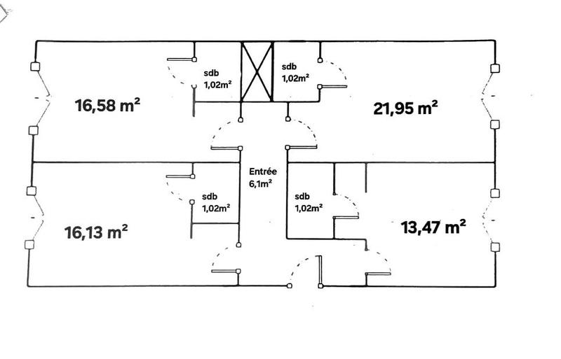 Bureau - 78 m² - 4 pièces