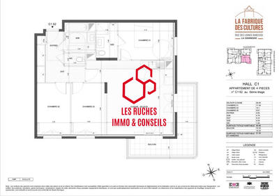Appartement - 80 m² - 4 pièces