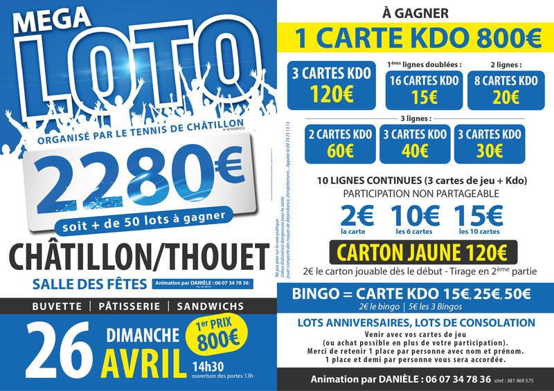 Mega loto du Tennis club de Châtillon-sur-Thouet