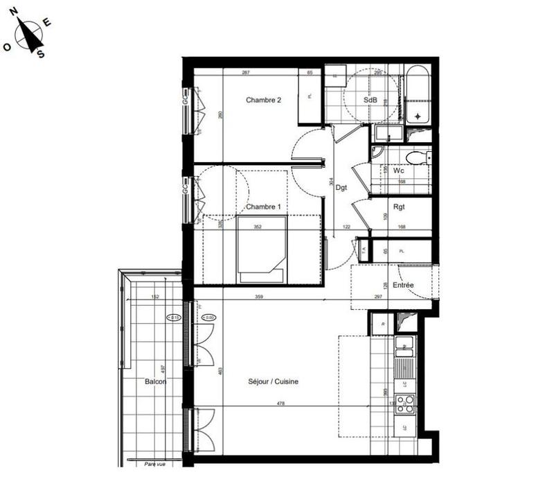 Appartement - 65 m² - 3 pièces