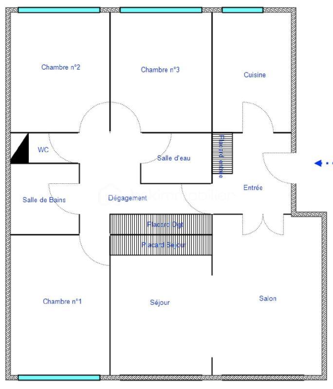 Appartement - 94 m² - 5 pièces