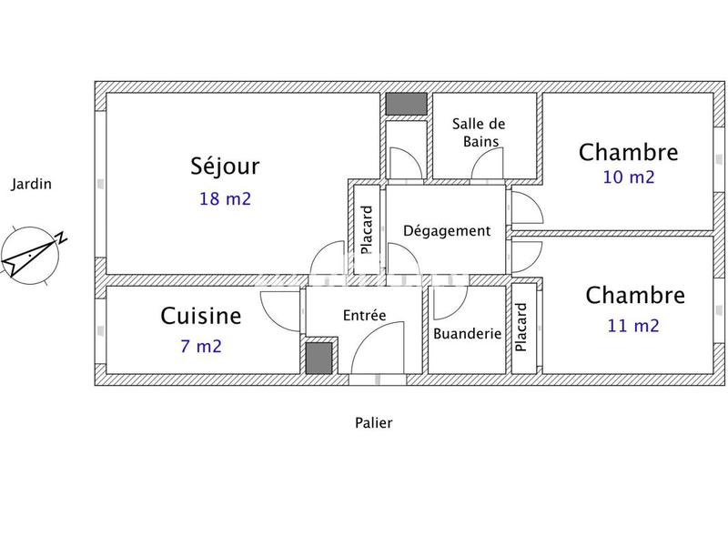 Appartement - 63 m² - 3 pièces