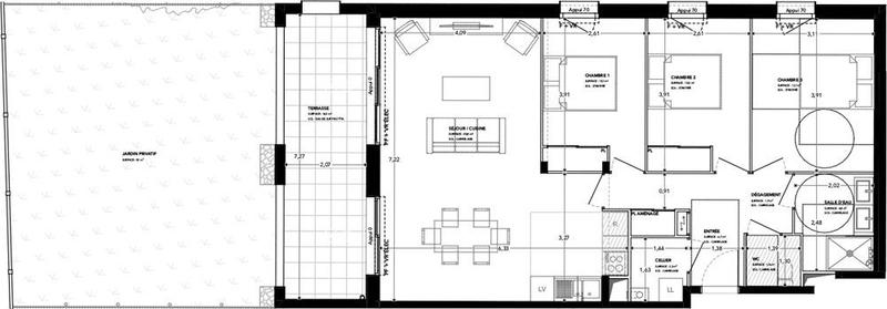 Appartement - 84 m² - 4 pièces