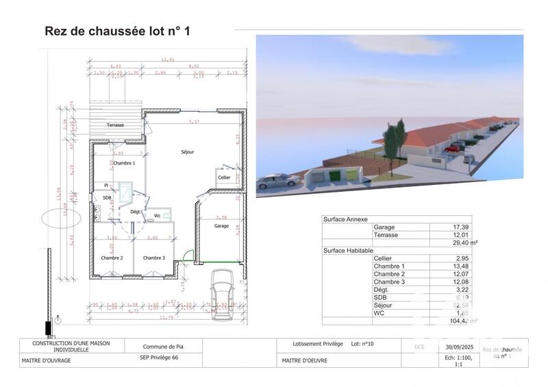Maison - 105 m² - 4 pièces