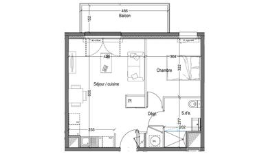Appartement - 42 m² - 2 pièces