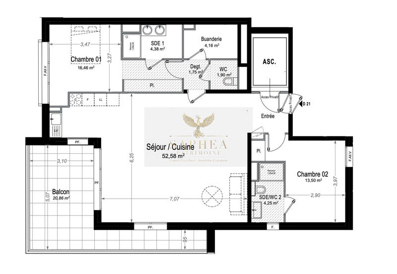 Appartement - 40 m² - 2 pièces