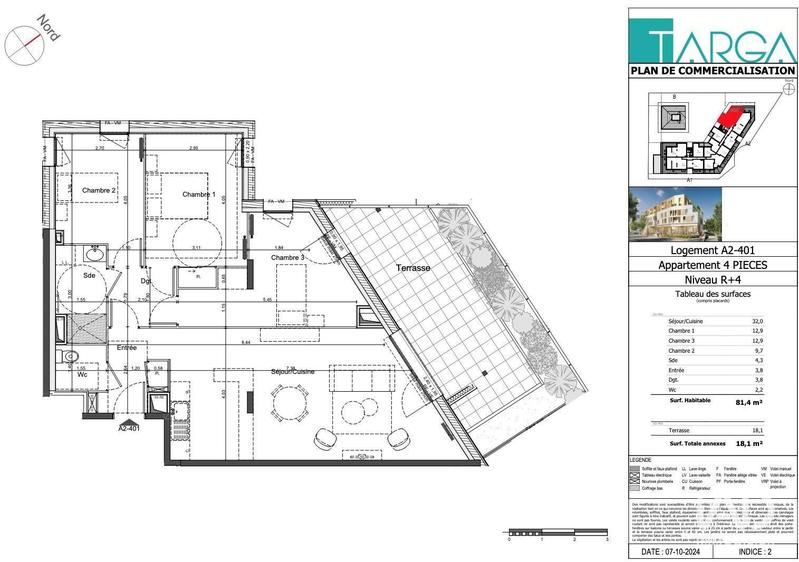 Appartement - 81 m² - 4 pièces